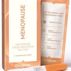 Diagnox Health Menopause Test, At-Home FSH Test Strips to Identify Menopause Stages – Fast 5-Minute Results, Clinical-Grade Midstream Strips (2 Pack)