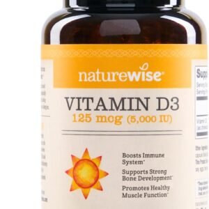 NatureWise Vitamin D3 5000iu (125 mcg) 30-Day Supply for Immune Support, Healthy Muscle Function, and Bone Health – Non-GMO, Gluten Free in Organic Extra Virgin Olive Oil, (Mini Softgel), 30 Count