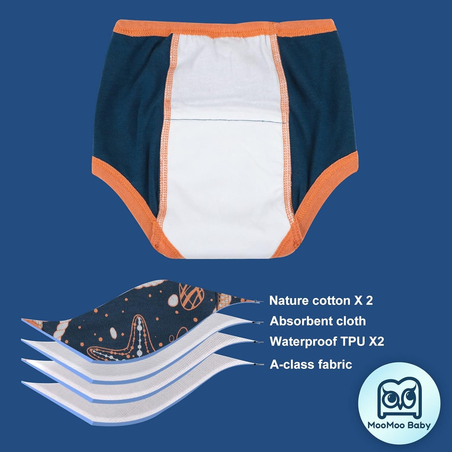 MooMoo Baby 8 Packs Potty Training Pants Cotton Absorbent Training Underwear for Toddler Boy and Girls 2T-9T - Image 2