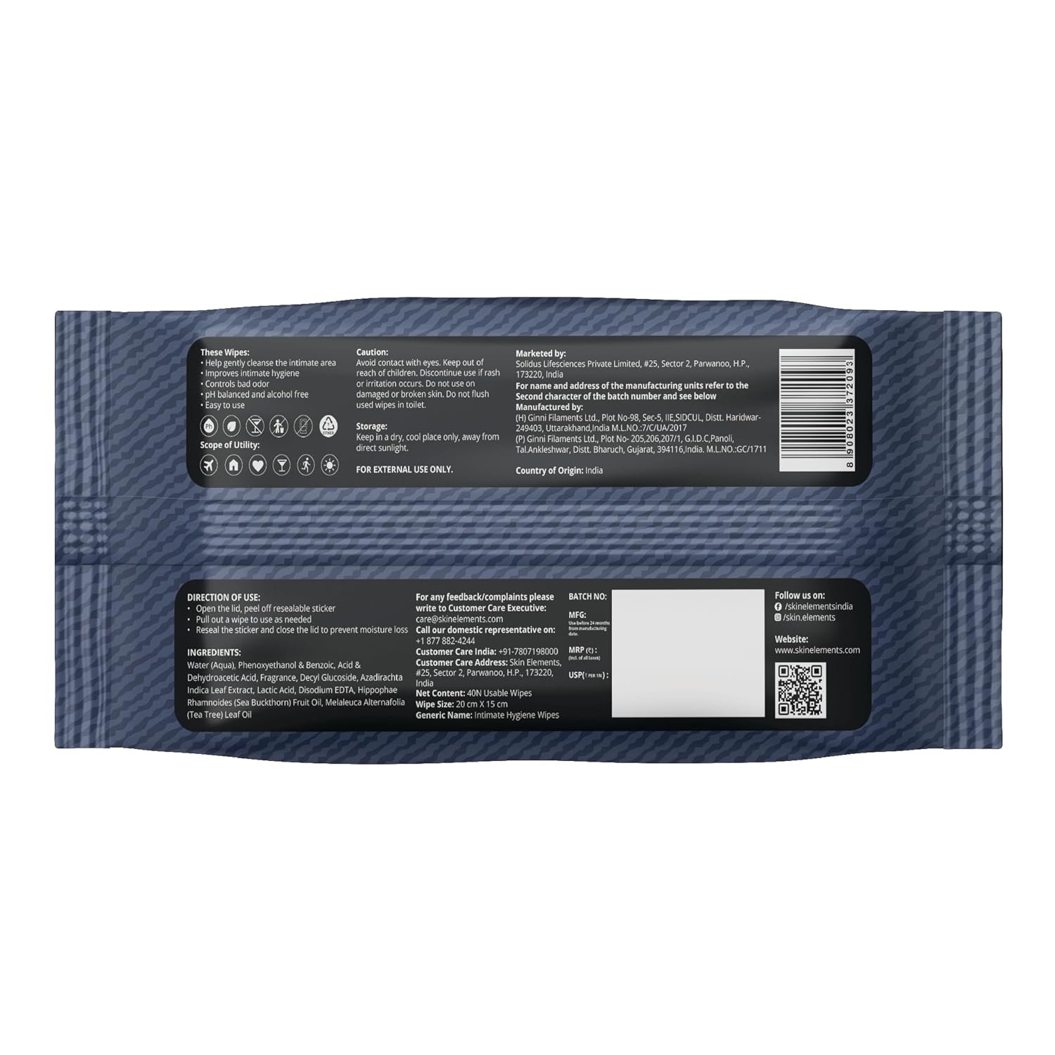 Skin Elements Intimate Hygiene Wipes | Unisex | pH Balanced Wet Wipes | Tea Tree Oil & Neem Extracts | 40 Intimate Hygiene Wet Wipes | Pre and Post Intimacy - Image 7