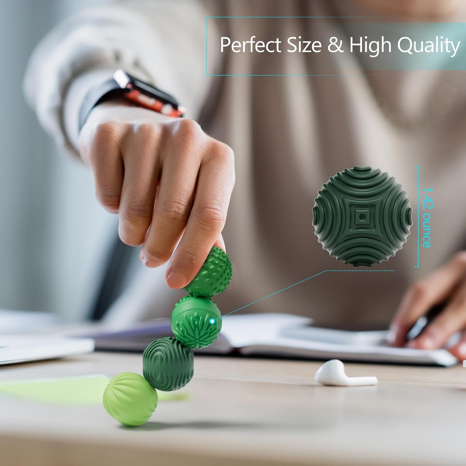 luckdoor Silicone Magnetic Balls Fidget Toys for Adults & Teens,4PCS Stress Relief Sensory Toys for Autism ADHD Anxiety,Fun Textures Gadgets,Office Desk Toy,Stocking Stuffers for Women Men Teen Gift - Image 5