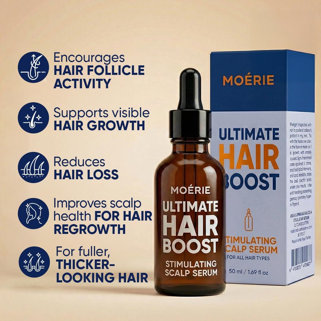 MOERIE Ultimate Hair Growth Serum for Natural Hair Regrowth & Thickening - Anti Thinning & Hair Loss Treatment for Women - Rapid Hair Growth Products - Scalp Oil Alternative - 1.69 fl oz / 50 ml - Image 3