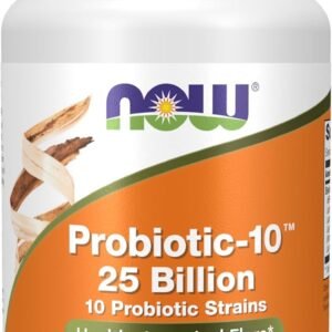 NOW Foods Supplements, Probiotic-10™, 25 Billion, with 10 Probiotic Strains, Dairy, Soy and Gluten Free, Strain Verified, 50 Veg Capsules