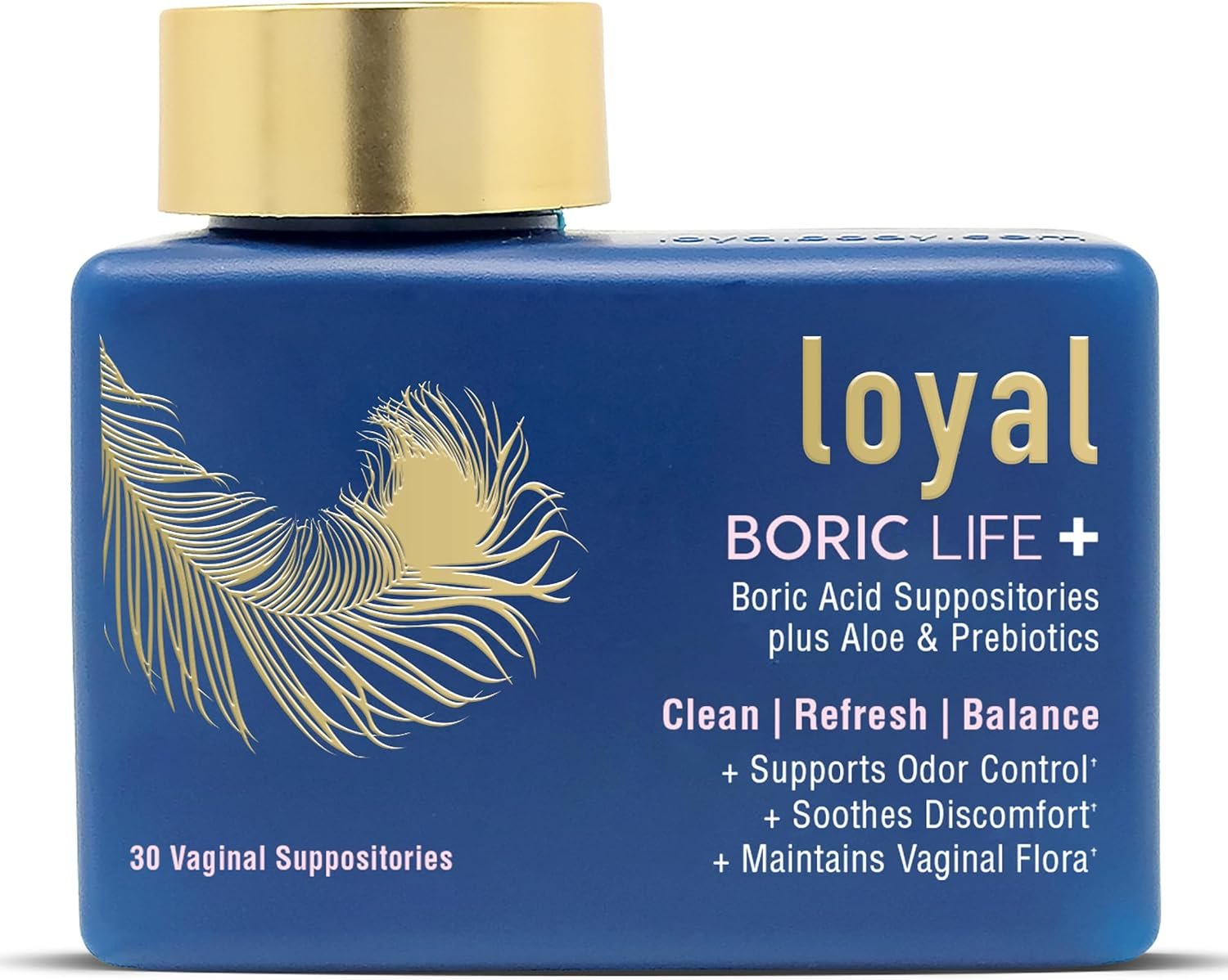 Loyal Boric Life Plus - Boric Acid Suppositories with Aloe & FOS - Supports Odor Control - Soothes Discomfort - Maintains Intimate Flora - Made in USA (30 Count)