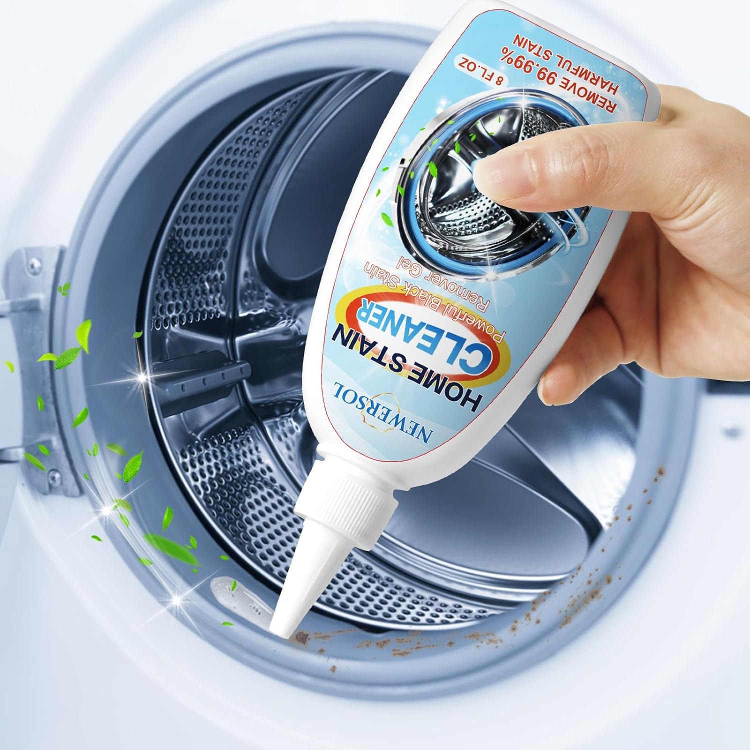 Black Stain Remover Gel Washing Machine Cleaner Front Loader Grout Cleaner Home Stain Removal Gel for Washer Kitchen Sink Showers Bathroom and Floor Tile 8Fl Oz