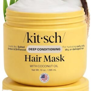 Kitsch Moisturizing Hair Mask for Damaged Hair – Coconut Oil Deep Conditioner for Women – Curly Hair Products Friendly – Frizz-Reducing Hair Care Treatment for Curly, Coily & All Hair Types – 10 oz