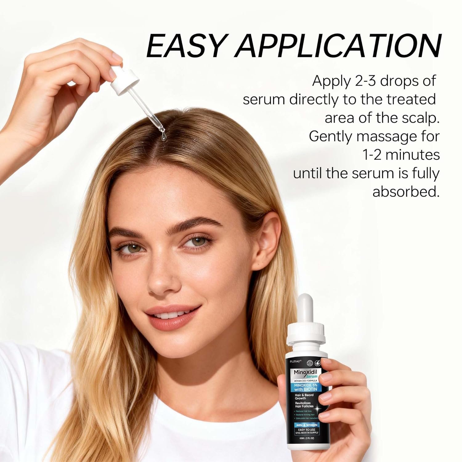 5% Minoxidil for Men, Minoxidil for Women Hair Growth Treatment, Beard Growth Serum, Biotin & Castor Oil Enriched,Strengthens Weak Roots, Repairs Thinning Hair (120ml) - Image 6
