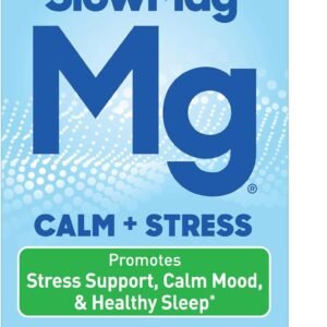 SlowMag Magnesium Glycinate Caplets, 100 Count, Slow-Release, Calm & Stress Support, Healthy Sleep, Gentle on Stomach, Chelated Magnesium Glycinate Supplements for Women & Men