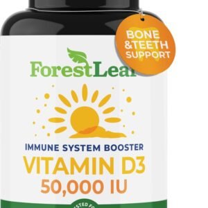 ForestLeaf Vitamin D3 50,000 IU | VIT D – Kosher VIT D3 Vitamin D Supplement for Women and Men | Bone Health, Teeth, Immune Support | Weekly Dose, 2-Year Supply, 120 Caps