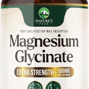 Magnesium Glycinate 500mg Per Serving – Chelated Magnesium Supplement for High Absorption Supplement – Muscle, Bone & Heart Health Support – Easy on Stomach Non-GMO Vegan, USA Bottled – 120 Tablets