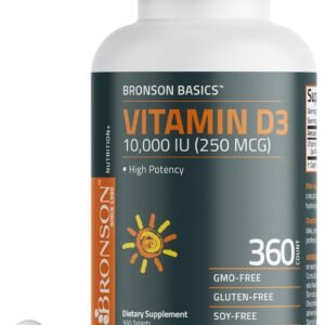 Bronson Vitamin D3 10,000iu (250mcg) Healthy Muscle Function and Immune Support, Non-GMO, 360 Tablets