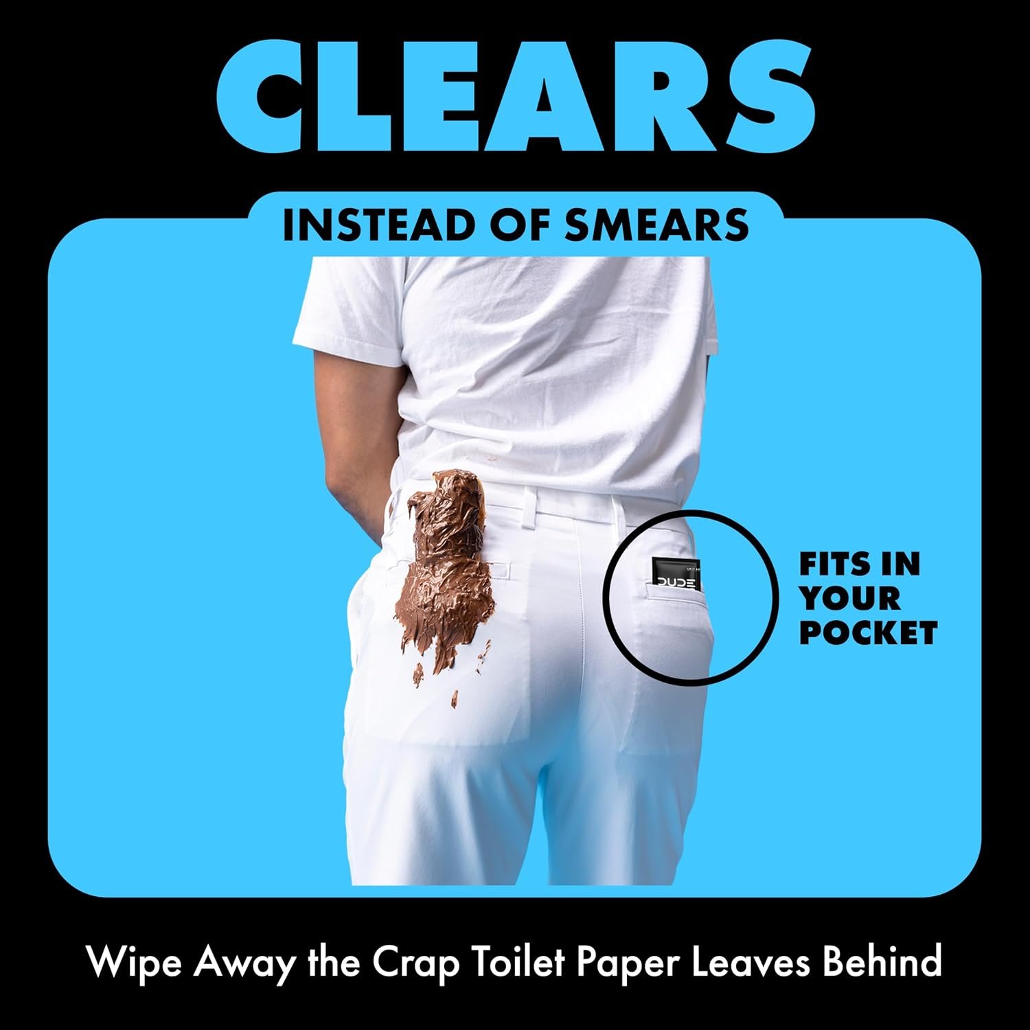 DUDE Wipes On-The-Go Unscented Travel Wipes - 30 Count (Individually Wrapped) - Extra-Large Adult Flushable Wipes for Sensitive Skin - Infused with Vitamin E and Aloe - Septic and Sewer Safe - Image 6