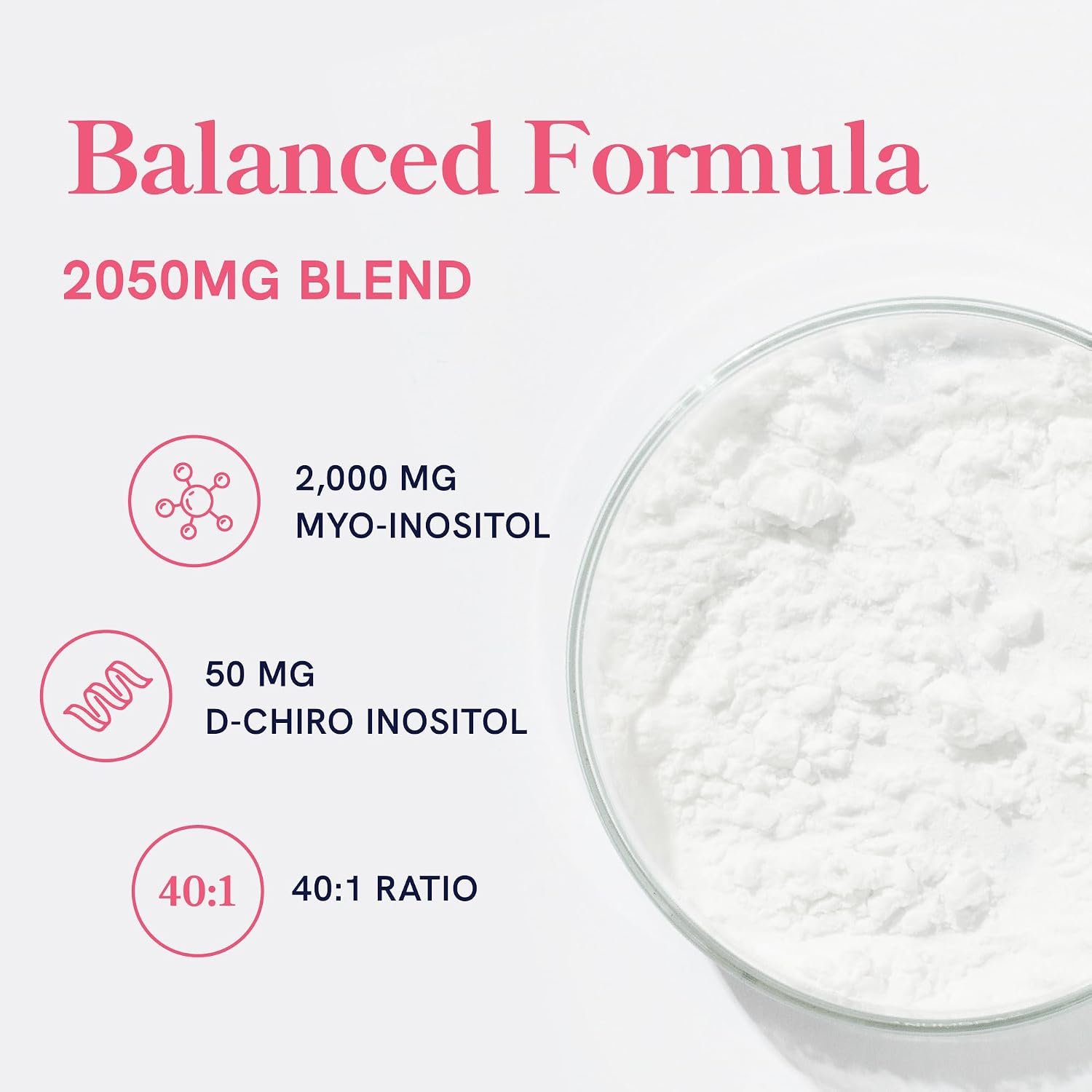 Myo-Inositol & D-Chiro Inositol for Hormone Balance for Women | Fertility, Ovarian Health & Cycle Support | Ideal 40:1 Ratio, Myoinositol 2000mg & D Chiro 50mg | Ovarian Support Vitamins | 120 Ct. - Image 3