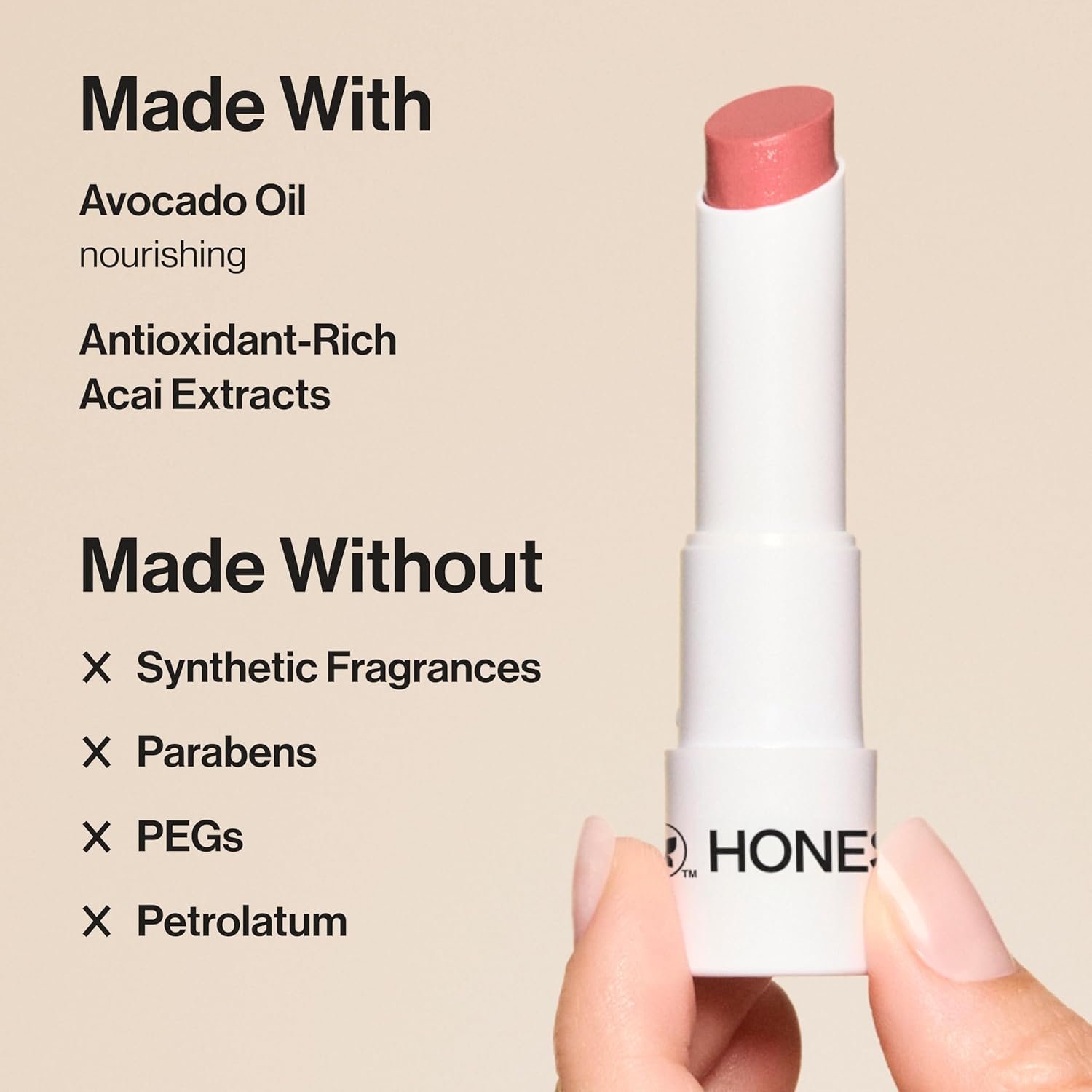 Honest Beauty Moisturizing Vegan Tinted Lip Balm, Antioxidant-rich, Acai Extracts, Avocado Oil, Paraben-Free, Cruelty Summer, Melon - Image 4
