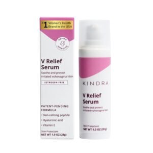 Kindra V Relief Serum – Perimenopause & Menopause Support Moisturizer for Intimate Discomfort – Vegan Feminine Moisturizer for Intimate Skin Care Specially Formulated for Sensitive Skin – (1oz)