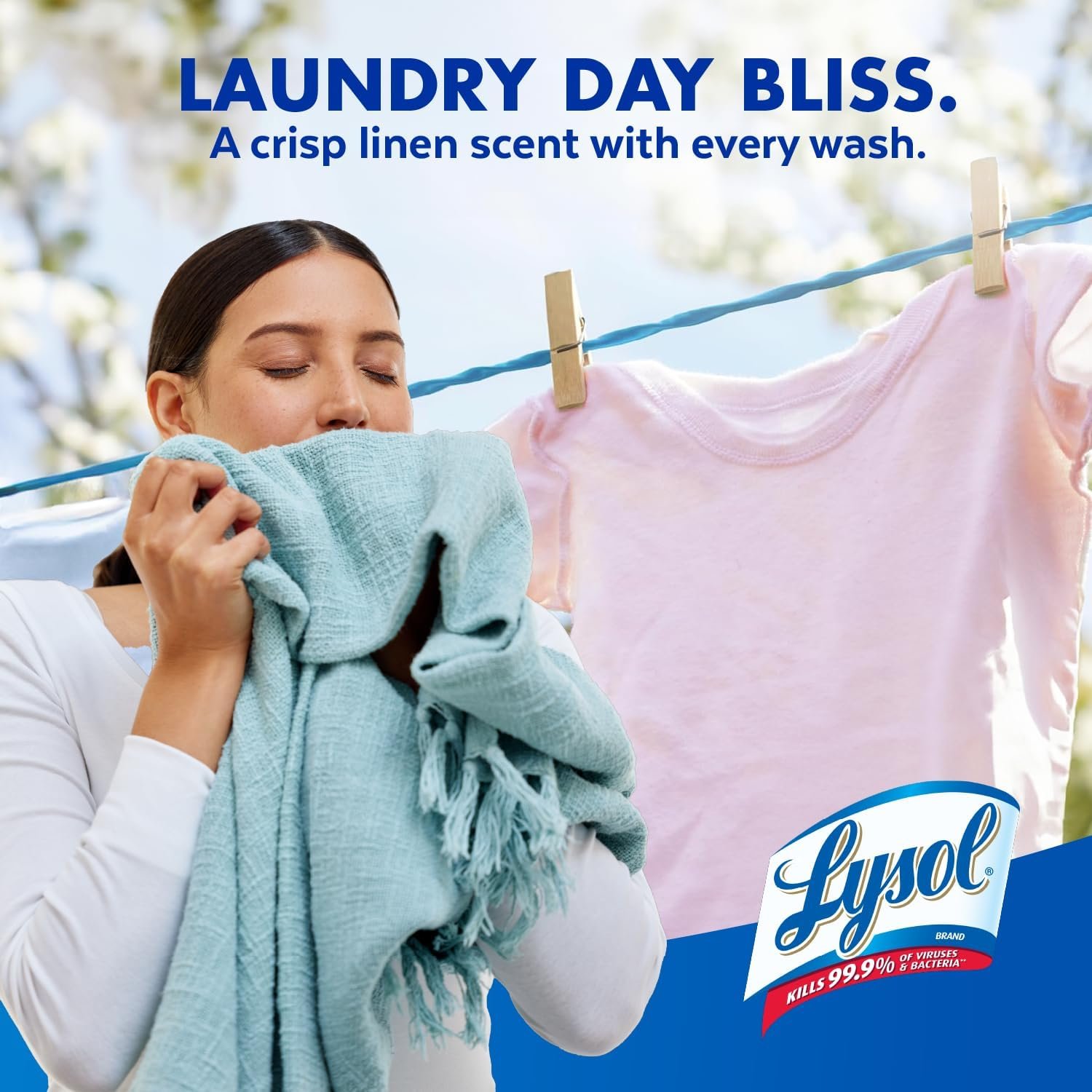 Lysol Laundry Sanitizer Additive, Bacteria-Causing Laundry Odor Eliminator, Detergent Additive, Crisp Linen, 90oz - Image 6
