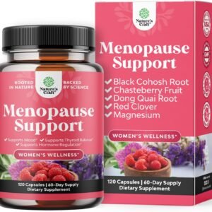 Natures Craft Complete Herbal Menopause Supplement for Women – Female Hormone Balance Capsules for Night Sweats Hot Flashes & Mood Swings with Dong Quai, Chaste Berry & Black Cohosh Root – 120 Count