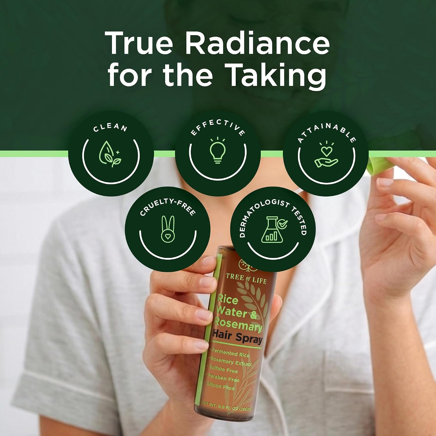 Rice Water Hair Spray Rosemary Water Spray for Hair Growth (8.8 fl oz) - Hair Thickening Fermented Rice, Caffeine, Rosemary Extract, Biotin, Keratin and Castor Oil Scalp Care - Image 6