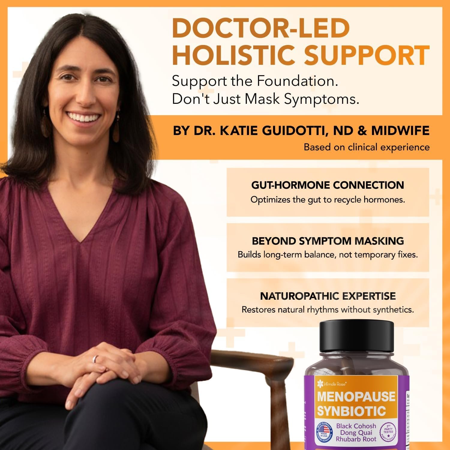 Complete Menopause Support Supplement for Women | Menopause Synbiotic with Black Cohosh, Dong Quai, Rhubarb Root | Helps Easing Hot Flashes, Night Sweats, Restful Sleep | 60 Capsules - Image 3