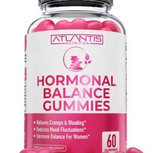 Atlantis Nutrition Hormonal Balance for Women & PMS Relief Gummies – Alleviates Cramps, Bloating, Mood Swings, Hot Flashes & Night Sweats – Cranberry, Dong Quai & Chasteberry Menstrual Cramp Relief