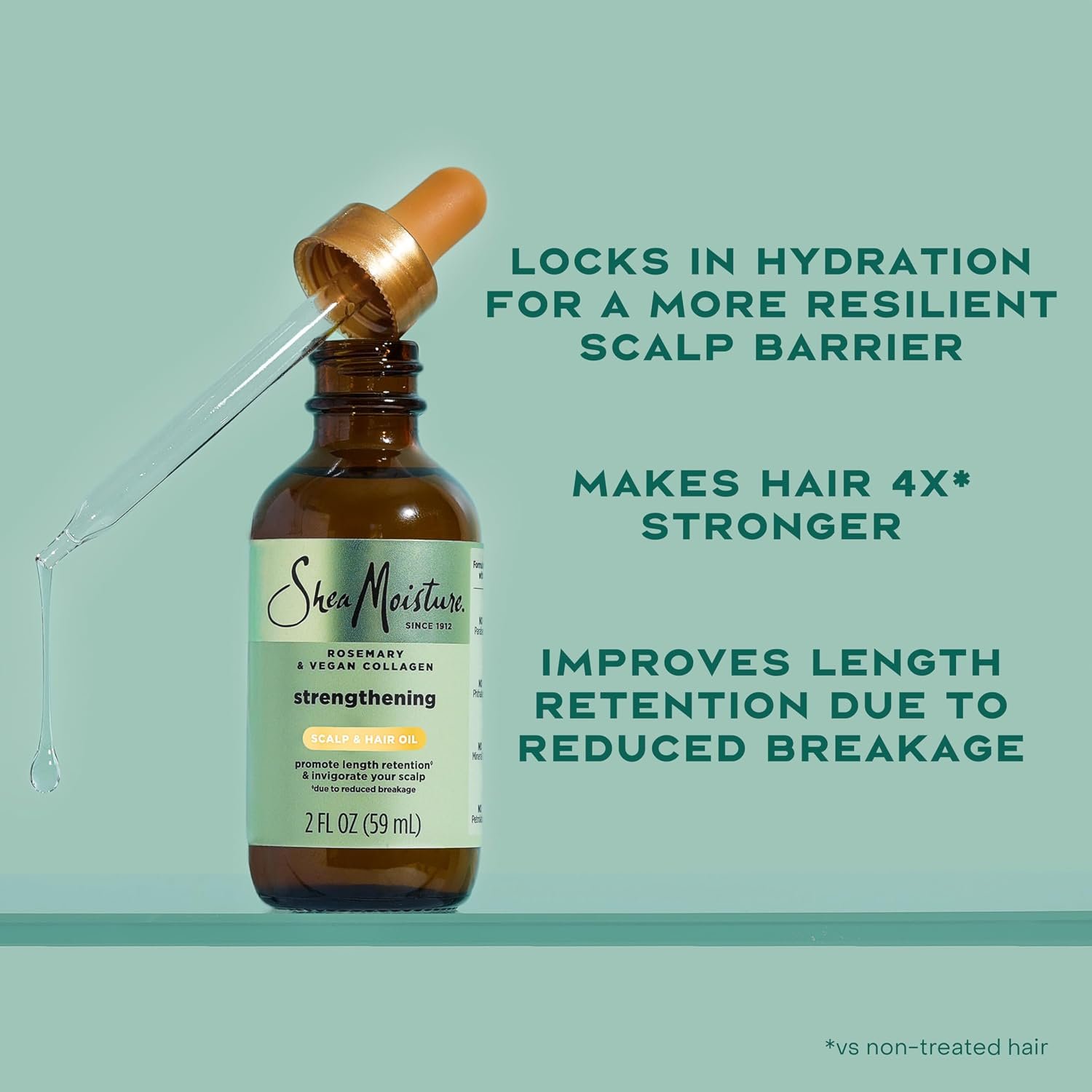 Shea Moisture Strengthening Scalp & Hair Oil Rosemary & Vegan Collagen To Protect The Scalp And Strengthen Hair With ScalpBoost Technology For A Cooling Sensation With ScalpBoost Technology 2 Fl Oz - Image 5