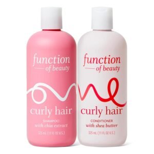 Function of Beauty Curly Hair Shampoo & Conditioner Set – Sulfate-Free Shampoo & Conditioner Duo for Natural Curls & Bounce – Curl Defining, Hydrating & Moisturizing – Dry & Dull Hair Care Products