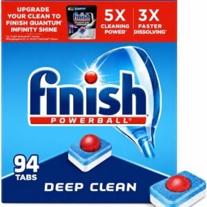 Finish Powerball Dishwasher Pods, Dishwasher Tablets Plastic Free, Fresh Scent, 94 Count