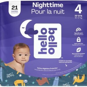 Hello Bello Premium Overnight Baby Diapers Size 4, 21 Count, Unisex, Ultra Absorbent and Soft Disposable Diapers for Babies and Toddlers