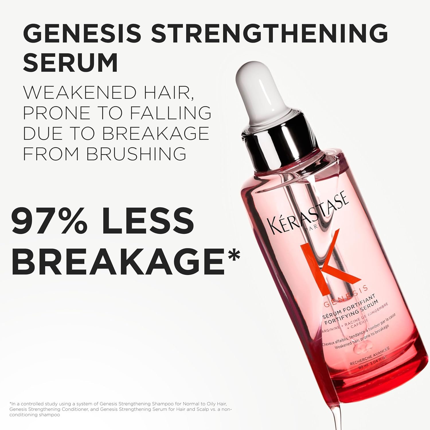 Kerastase Genesis Hair Serum | Daily Strengthening Treatment for Weak or Damaged Hair | Nourishes and Reinforces Hair | Anti-Breakage | Silicone-Free | For Weakened Hair | Serum Fortifiant - Image 2