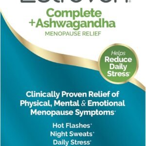 Estroven Complete + Ashwagandha Multi-Symptom Menopause Supplement for Women – 60 Ct. – Clinically Proven Ingredients Provide Menopause Relief & Night Sweats + Hot Flash Relief* – Drug-Free & Non-GMO