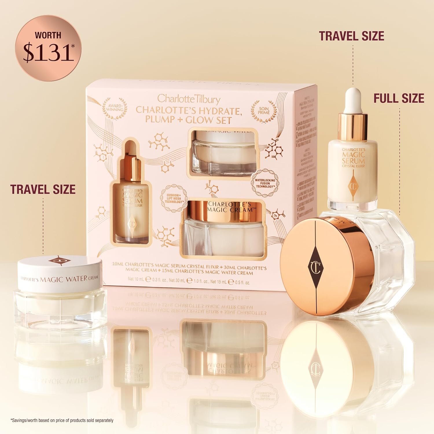 Charlotte Tilbury Hydrate, Plump & Glow Set – Magic Cream and Magic Serum Gift Set, Travel-Sized Skincare for Glowing, Hydrated Looking Skin - Image 2