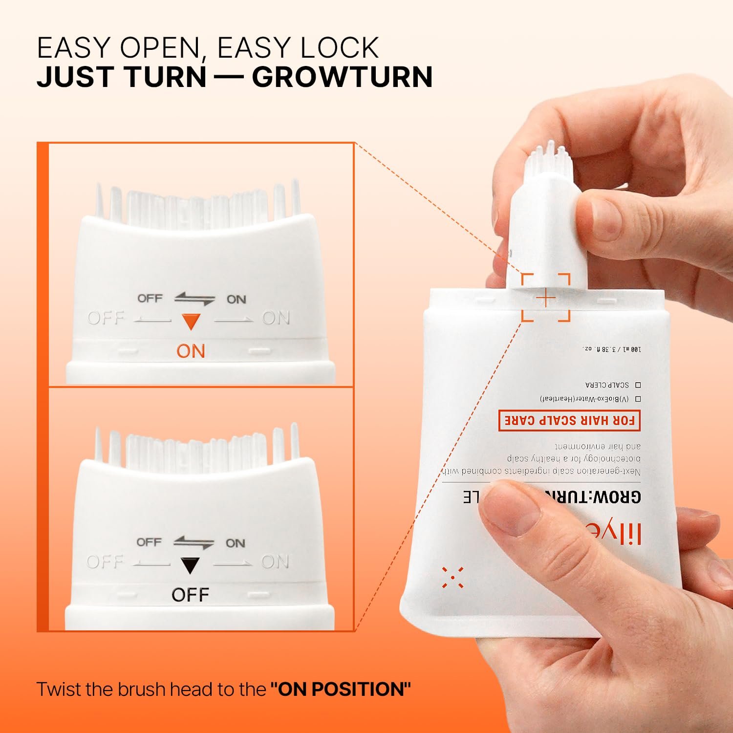 lilyeve GROWTURN Hair Growth Serum with Built-in Brush, Heartleaf-Derived Exosomes to Revitalize, Scalp Massager, Korean Hair Care, 3.38 fl. oz. - Image 7