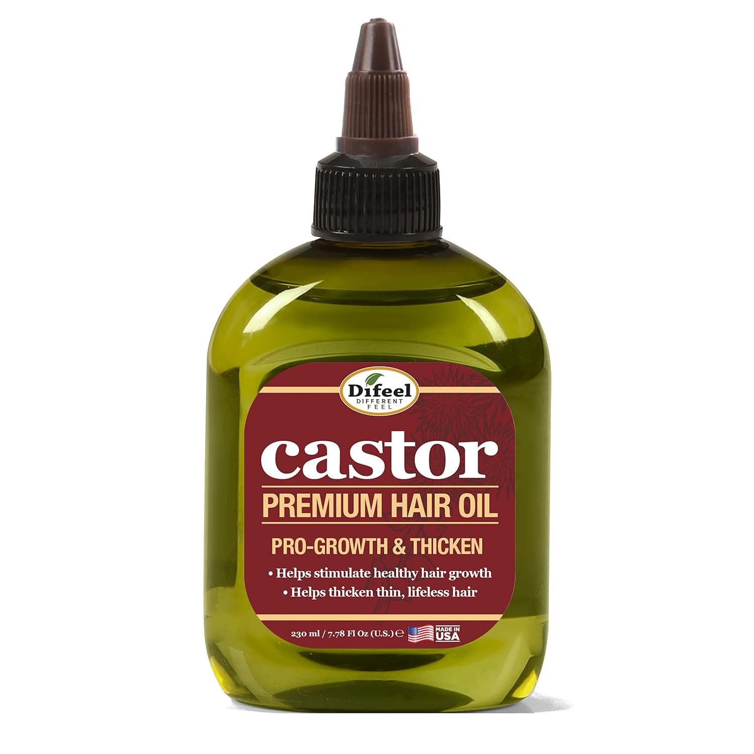 Difeel 99% Natural Premium Hair Oil - Pro-Growth Castor Hair Oil 7.1 oz. - Natural Castor Oil for Hair Growth