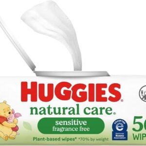 Huggies Natural Care Sensitive Baby Wipes, Unscented, Hypoallergenic, 99% Purified Water, 1 Flip-Top Pack (56 Wipes Total)