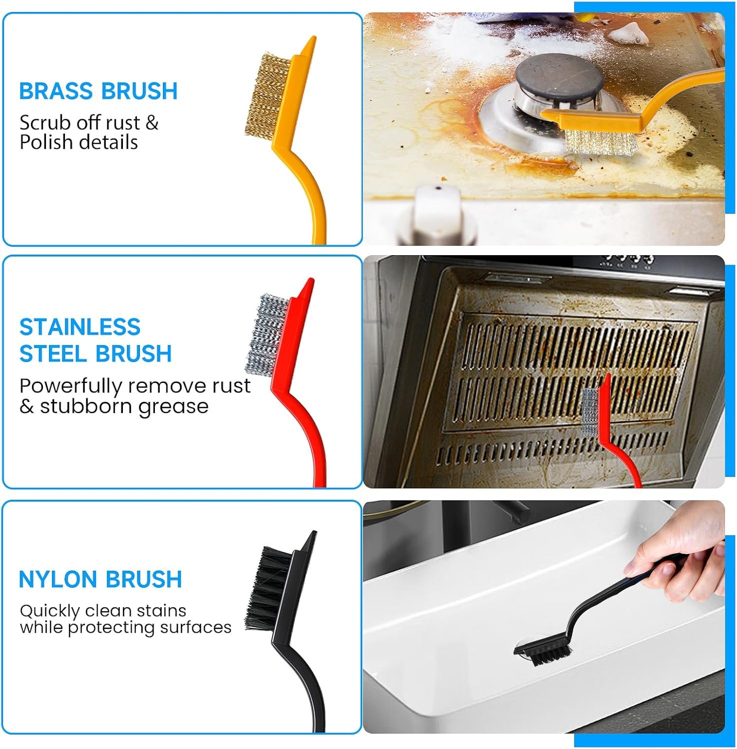 14Pcs Crevice Cleaning Brush Set, V Shape Grout Cleaner Brush for Deep Cleaning Gap, Hard Bristle Scrub Brushes Tools, Cleaning Supplies for Household Use, Bathroom, Kitchen, Toilet, Window - Image 5