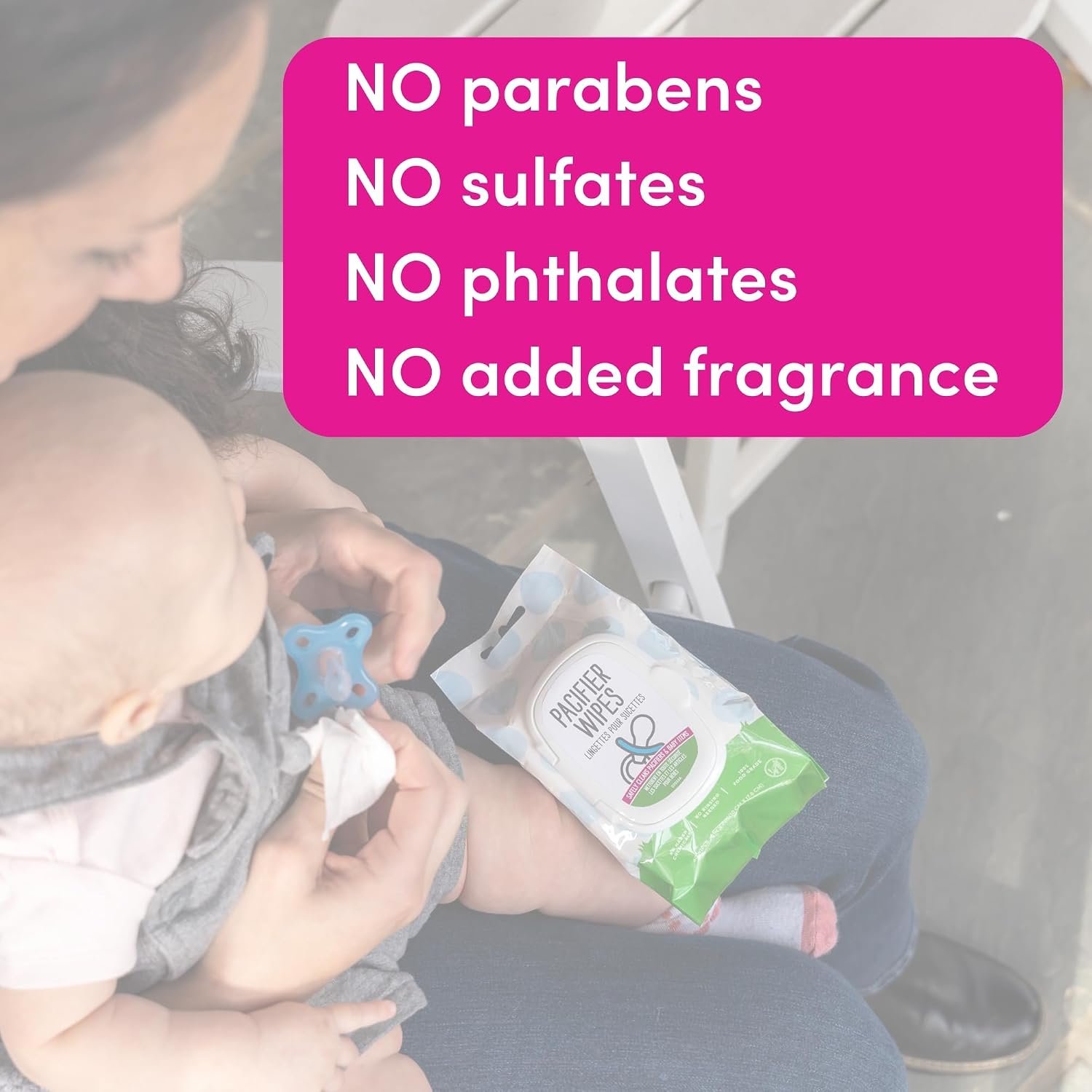 Dapple Baby Pacifier Wipes for Infants and Toddlers - (3 Pack) 40 Count - Fragrance-Free, Hypoallergenic & Food-Grade - Diaper Bag Essentials - Image 5