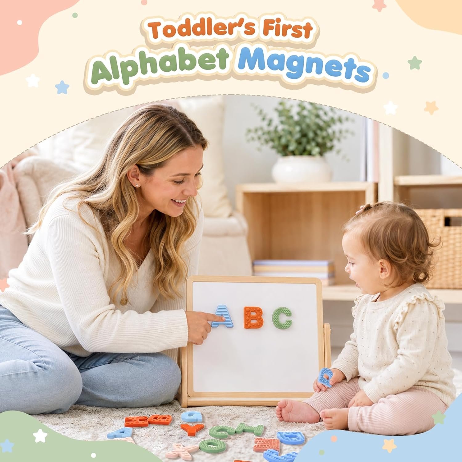 Sensory Silicone Alphabet Magnetic Letters: 26 Uppercase ABC Fridge Magnets for Toddlers & Kids 3+, Preschool Learning Refrigerator ABC Educational Toys, Cute Birthday Gifts for Boys Girls Girl Kids - Image 7