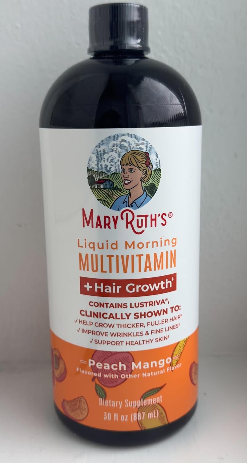 MARYRUTH'S Liquid Multivitamin + Hair Growth | Clinically Tested in Women for Thicker Hair & Facial Wrinkles | Biotin 10000mcg | Lustriva Hair Growth Supplements | Skin Care | Ages 18+ | 30 Fl Oz - Image 11
