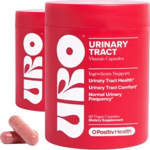 O Positiv URO Urinary Tract Health Supplement for Women, 60 Count (Pack of 2) – Urinary Support Vitamins with Pacran Complete Cranberry Extract, D-Mannose, & Vitamin C – Vegan & Gluten-Free