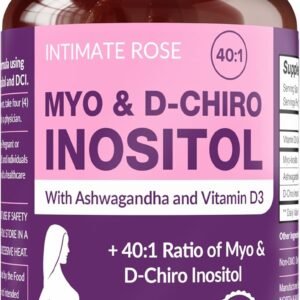Intimate Rose Myo-Inositol & D-Chiro Inositol Supplement for Women – Hormone Balance & Ovarian Support for Women – Ideal 40:1 Ratio, Vitamin D + Ashwagandha