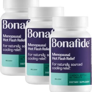 Relizen Naturally Sourced Cooling Relief for Hot Flashes & Night Sweats – Bonafide Hormone-Free, Clinically Studied Formula with a Proprietary Blend of Four Swedish Botanicals — 3-Month Supply