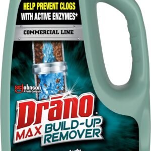 Drano Max Build Up Remover Drain Cleaner, Enzymes & Probiotics Prevents Clogs & Remove Odor-Causing Buildup, Safe for Septic, Toilets & Pipes in Bathroom Drains & Kitchen Sinks, Commercial Line, 60 oz