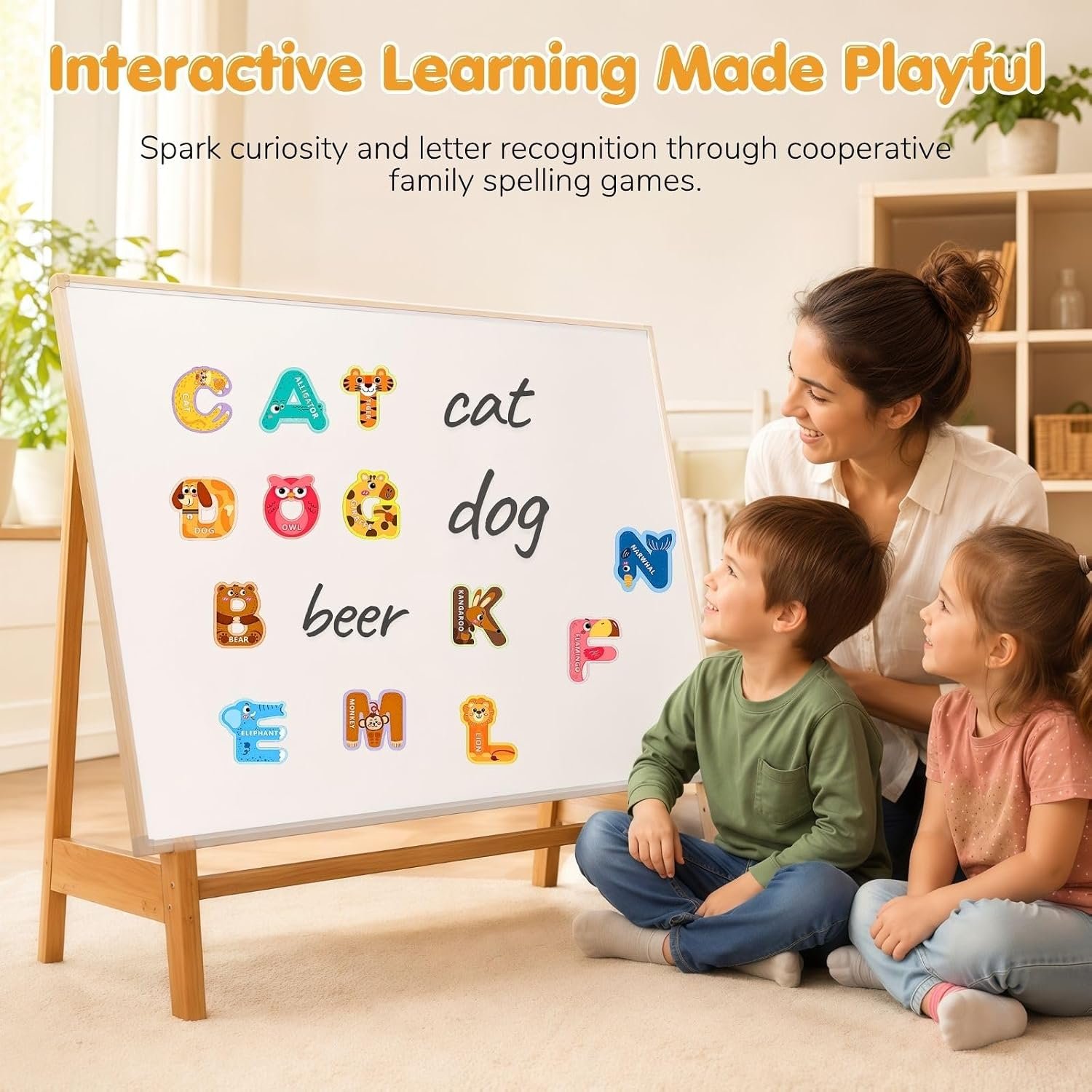 Magnetic Letters, 26 Uppercase Alphabet Magnets Fridge Magnets for Toddlers & Kids ABC Magnets for Fridge & Whiteboard, Letter Recognition & Early Spelling Learning Toys - Image 6