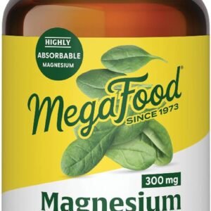 MegaFood Magnesium Glycinate, Citrate & Malate 300mg; Highly Absorbable Triple Magnesium Complex for Women & Men; Supports Heart, Bone, Nerve Health & Normal Sleep Cycles, 120 Capsules, 60 Servings