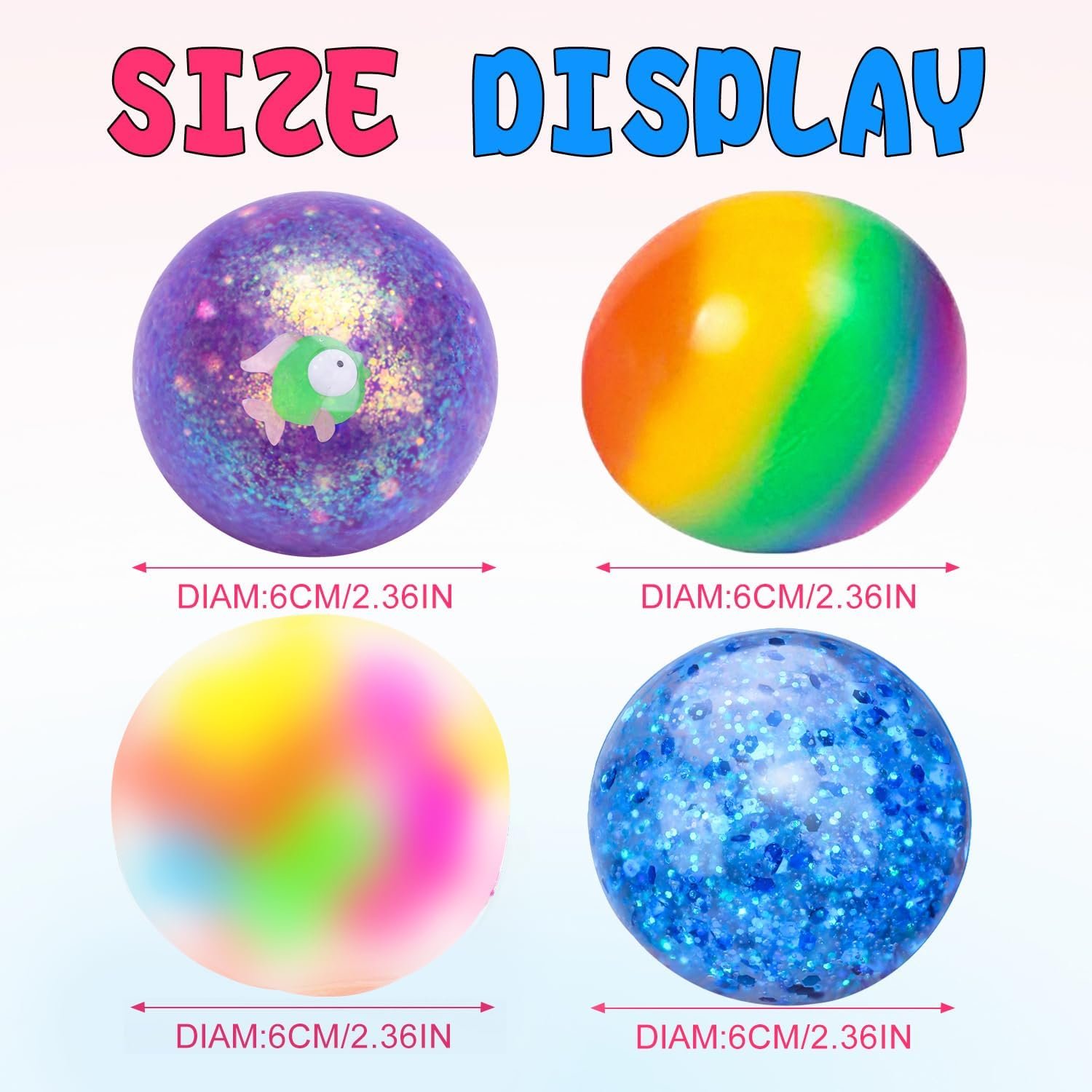 Stress Balls Set, Squishy Stress Ball, 4 Pack Squeeze Ball for Adults, Squeeze Ball for Adults Stress Relieve, Stress Relieve, Increase Entertainment - Image 2