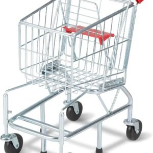 Melissa & Doug Toy Shopping Cart, Grocery Store Pretend Play Toys with Sturdy Metal Frame & Working Wheels, Toddler Shopping Cart, Preschool Learning Toys for Girls & Boys 3+
