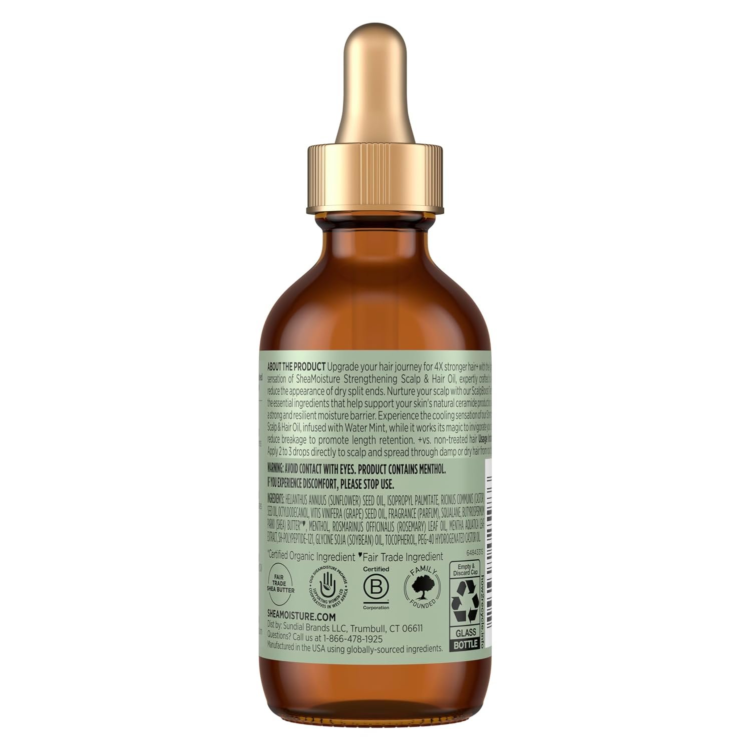 Shea Moisture Strengthening Scalp & Hair Oil Rosemary & Vegan Collagen To Protect The Scalp And Strengthen Hair With ScalpBoost Technology For A Cooling Sensation With ScalpBoost Technology 2 Fl Oz - Image 2
