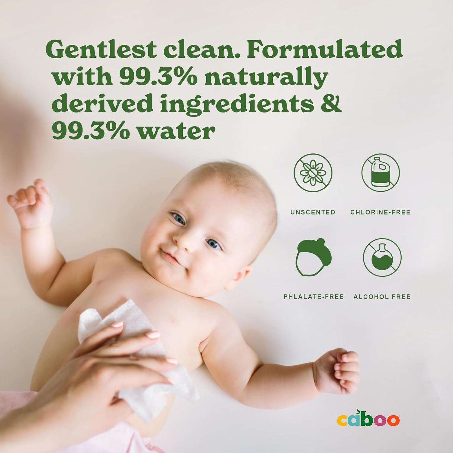 Caboo Baby Wipes, Made with Bamboo Viscose, Certified Made Safe Ingredients, Unscented Baby Wipes Good for Sensitive Skin, 72 Wipes Per Travel Pack, Bulk Total of 864 Wet Wipes - Image 3