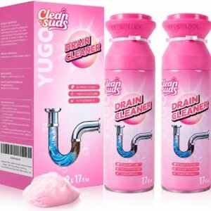 Yugou Foaming Sink Drain Cleaner & Deodorizer, Drain Clog Remover (2pcs) | Yugou Foaming Drain Cleaner, Sink Cleaner and Deodorizer, Drain Clog Remover for Kitchen Sinks, Shower Drains, Tubs