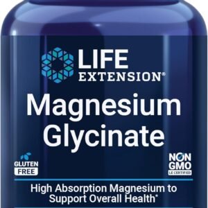 Life Extension Magnesium Glycinate, Heart Health, Bone Health, Nerve and Muscle Support, Highly absorbable, Gluten-Free, Non-GMO, Vegetarian, 90 Capsules